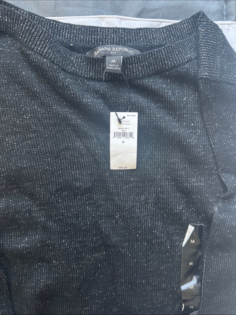 NWT Banana Republic Black glitter Sweater dress M